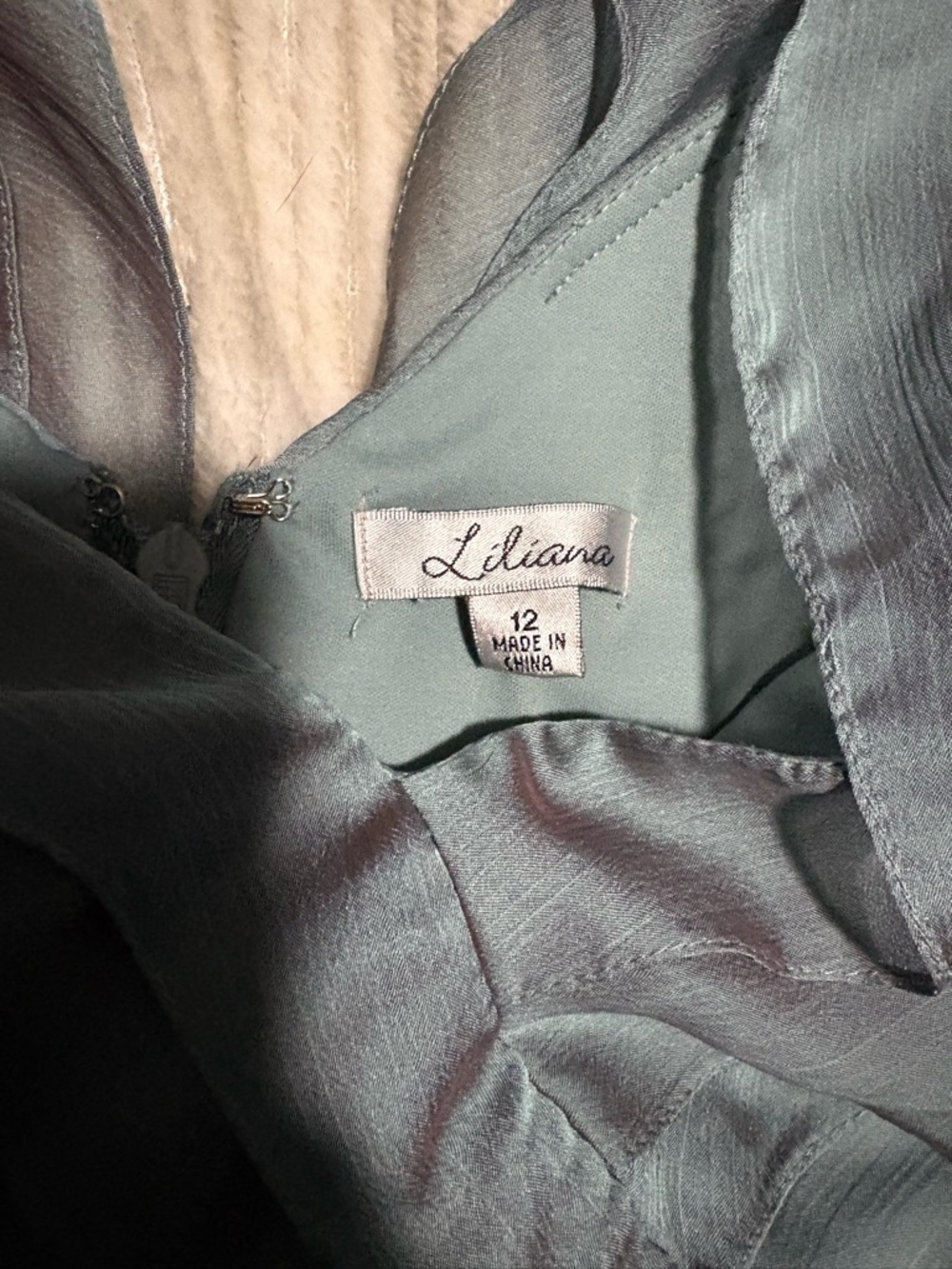 Liliana Satin Dress in Sage Green